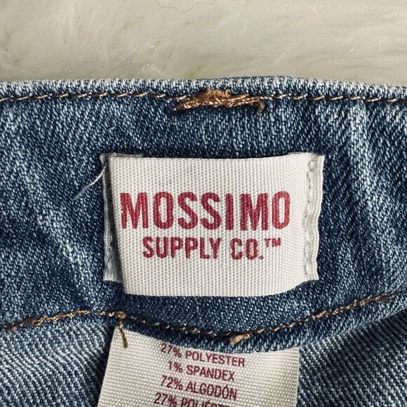 Mossimo Denim Skirt 4 (27x17) Blue Stretch A Line Button Front Womens - Picture 4 of 5